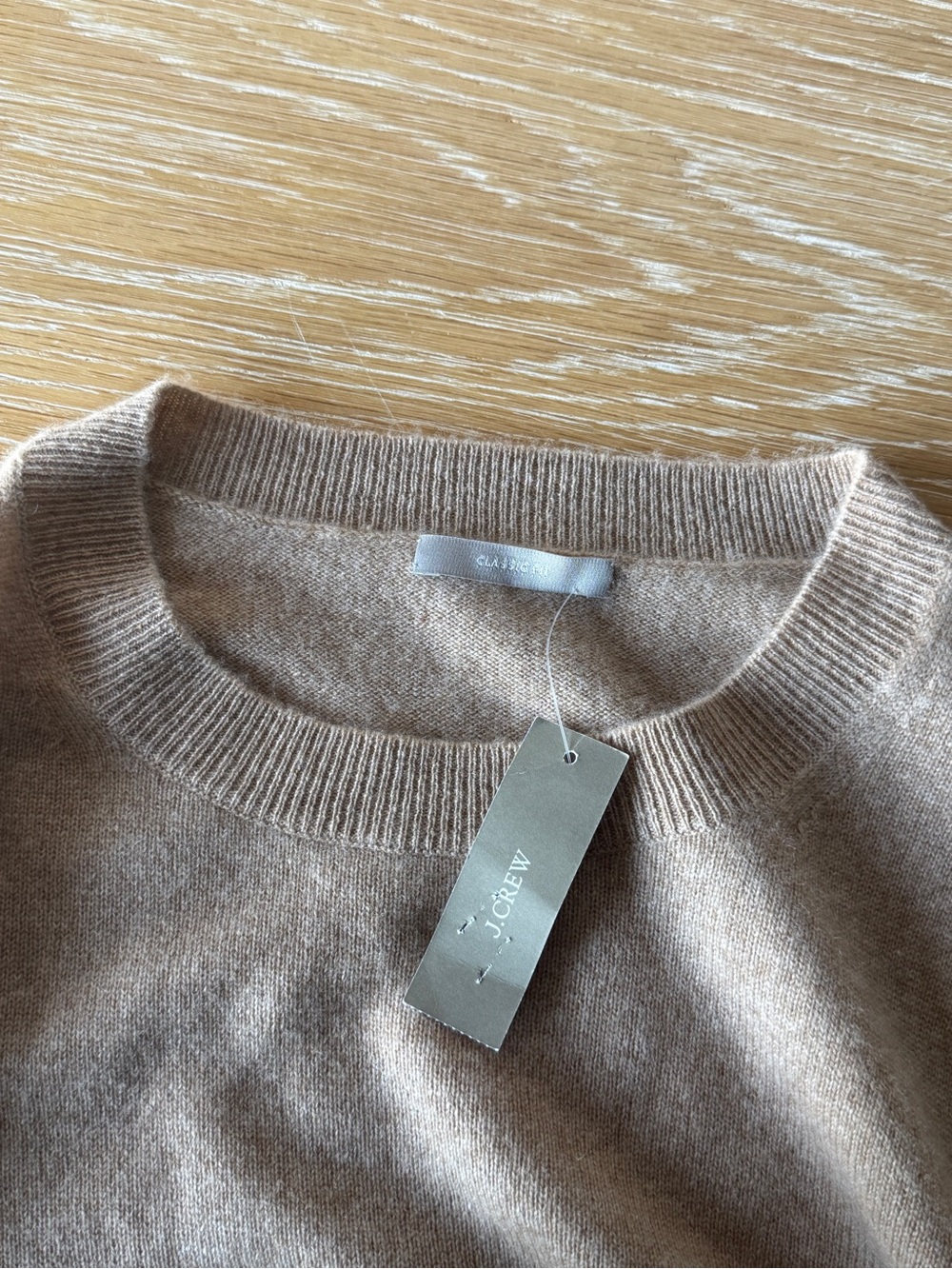 NWT J. CREW Cashmere classic-fit crewneck sweater heather camel M *NOTE* BA400 - Picture 14 of 16